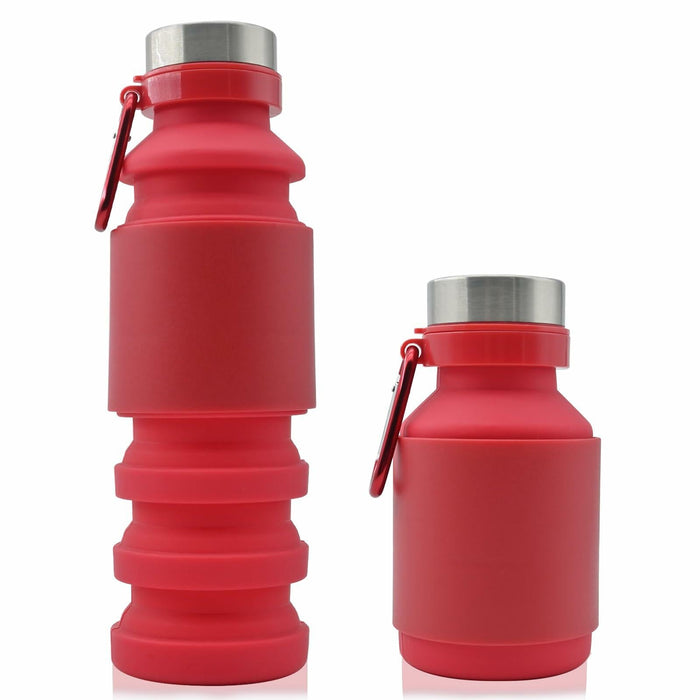 Mitour Collapsible Silicone Water Bottle 550ml Red BPA Free Foldable Reusable by Deal US