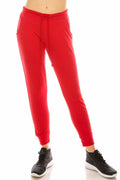 Women's Casual Jogger Pants Sweatpants Elastic Waist Red Size M by Deal US