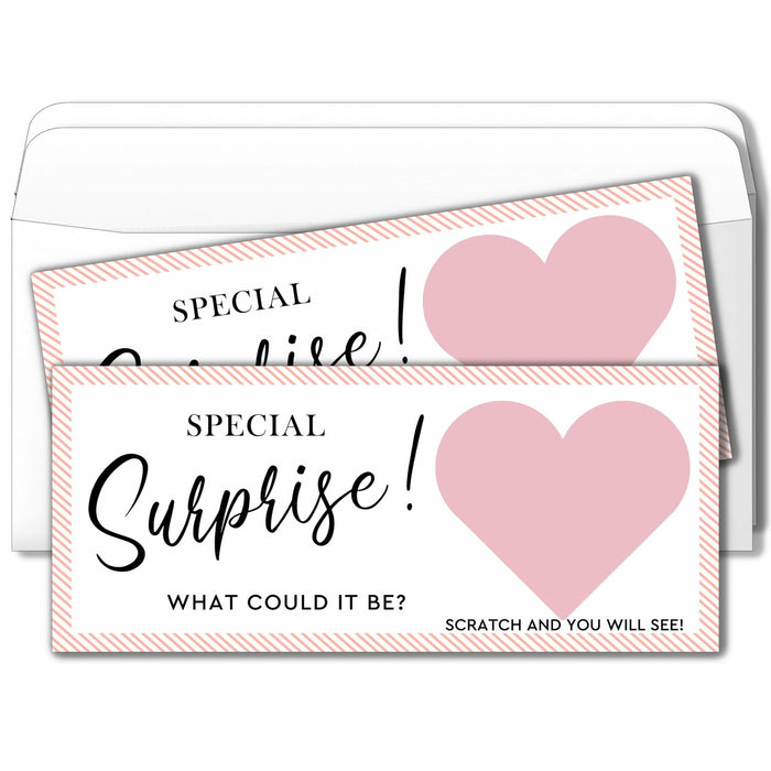 2 Set Surprise Scratch Cards 3x8" Travel Gift Pink B08 Birthday Wedding by Deal US