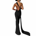 Women's Sexy Open Back Bodycon Maxi Dress Sleeveless Black Size S by Deal US