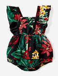 PATPAT Baby Girl Tropical Floral Romper Dress Light Blue Size 3-6M by Deal US
