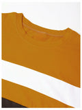 COZYEASE Men's Color Block Striped Long Sleeve Tee Mustard Yellow Size XL by Deal US