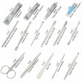 Manicure Set Nail Clippers Pedicure Kit 15Pcs Stainless Steel Brown Case by Deal US