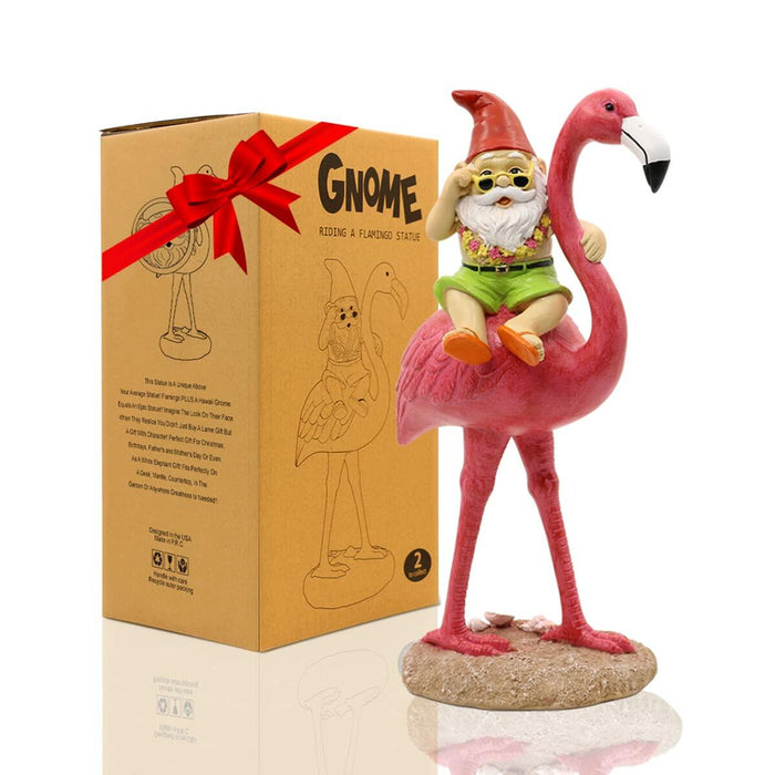 Goodeco Gnome and Flamingo Garden Statue - 6 * 11 Inch (Lady) by Deal US