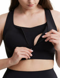 POSHDIVAH Nursing Bra Front Zip Padded Maternity Sports Tank Top Black Size M by Deal US