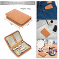 Manicure Set Nail Clippers Pedicure Kit 15Pcs Stainless Steel Brown Case by Deal US