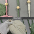 Nature-Inspired Macrame Leaf Wall Hanging Boho Green Tapestry 47.2x30" by Deal US