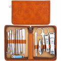 Manicure Set Nail Clippers Pedicure Kit 15Pcs Stainless Steel Brown Case by Deal US