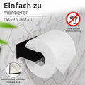 ECENCE Bathroom Set Black 1 Toilet Roll Holder + 2 Towel Hooks No Drilling by Deal US