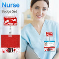 RN Nurse Badge Reel Set – Student & RN ID Clip Red Alligator Card Holder Red by Deal US