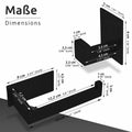 ECENCE Bathroom Set Black 1 Toilet Roll Holder + 2 Towel Hooks No Drilling by Deal US