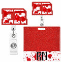 RN Nurse Badge Reel Set – Student & RN ID Clip Red Alligator Card Holder Red by Deal US