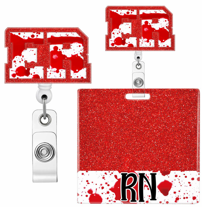 RN Nurse Badge Reel Set – Student & RN ID Clip Red Alligator Card Holder Red by Deal US