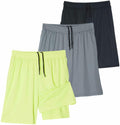 Mens Big and Tall 3 Pack 2-in-1 Gym Shorts Compression Liner Size 4X by Deal US