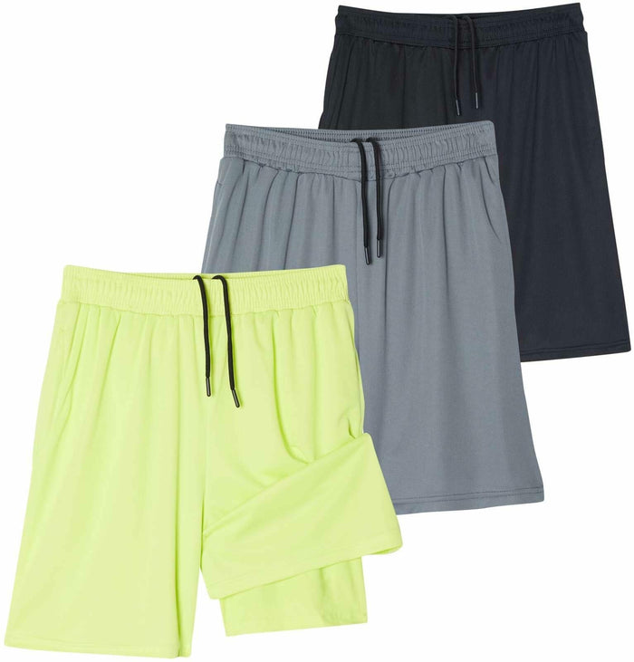 Mens Big and Tall 3 Pack 2-in-1 Gym Shorts Compression Liner Size 4X by Deal US
