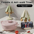 Silicone Trivets for Hot Dishes 3 Tree Coasters + 1 Foldable Stand Green by Deal US