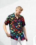 GADZILLE Mens Dinosaur Tie Dye Button Down Shirt Rainbow Size XXL by Deal US