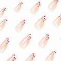 24 Pcs Light Green Press On Nails Short Square Flower Designs Acrylic by Deal US
