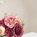 XDDCPWL Faux Silk Roses Flower Arrangement Pink Red Beige Vase Decor by Deal US