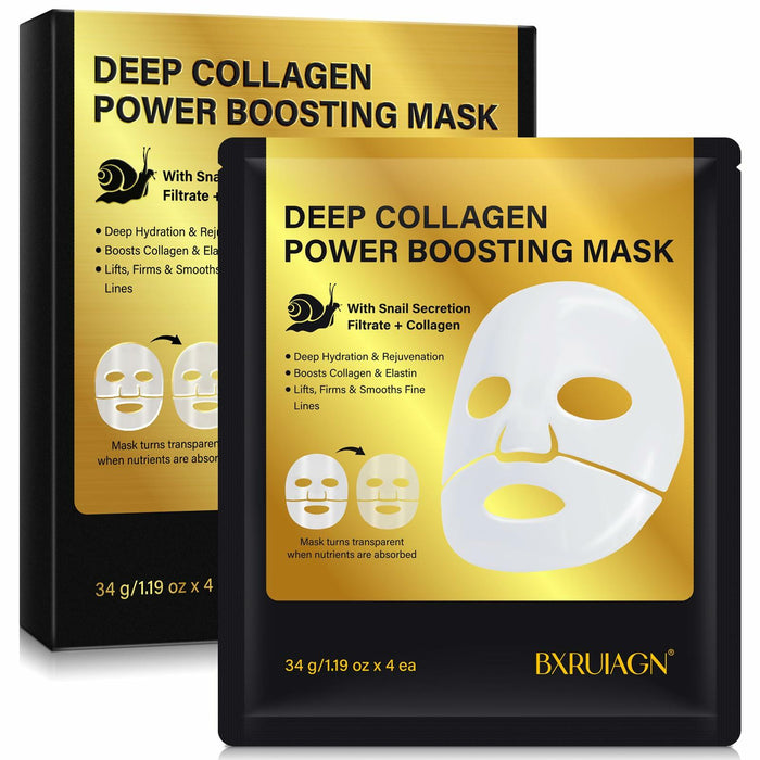 BestBy01/28 BXRUIAGN Snail Mucin Face Mask 96 Hydrogel Korean Skin Care 4pcs by Deal US