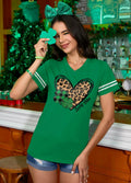 Womens St Patricks Lucky Clover T Shirt Short Sleeve Leopard Green Size S by Deal US