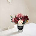 XDDCPWL Faux Silk Roses Flower Arrangement Pink Red Beige Vase Decor by Deal US
