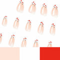 24 Pcs Light Green Press On Nails Short Square Flower Designs Acrylic by Deal US