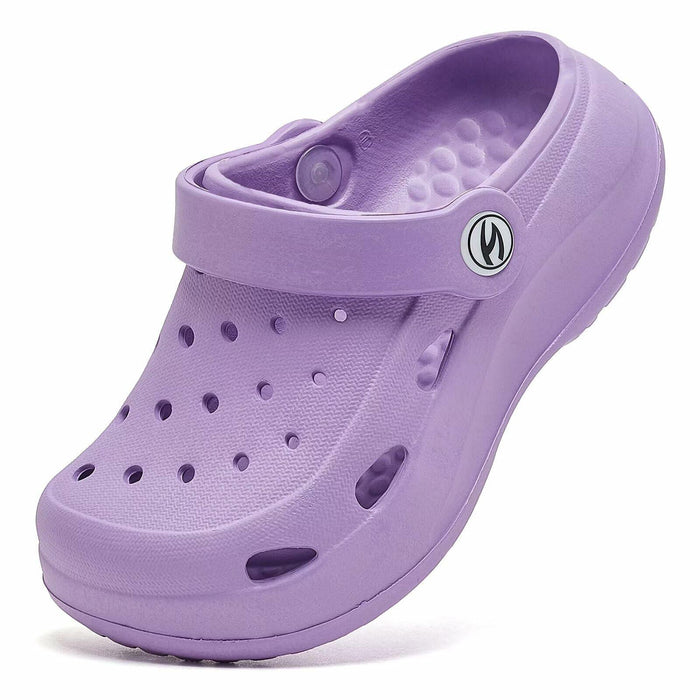 WOUEOI Toddler Garden Shoes Cartoon Slides Sandals Clogs Light Purple Size 8 by Deal US
