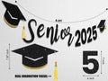 Oudain Glitter Senior 2025 Graduation Cap Banner Congrats Grad Blue by Deal US