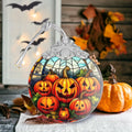 Pumpkin Family Stained Glass Christmas Ornament Holiday Decoration by Deal US