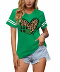 Womens St Patricks Lucky Clover T Shirt Short Sleeve Leopard Green Size S by Deal US