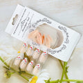 24 Pcs Light Green Press On Nails Short Square Flower Designs Acrylic by Deal US