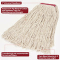 Matthew Cleaning 20oz Cotton Floor Mop Refill 6Pack White Heavy Duty by Deal US