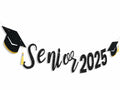 Oudain Glitter Senior 2025 Graduation Cap Banner Congrats Grad Blue by Deal US