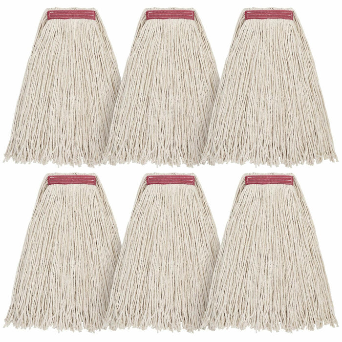 Matthew Cleaning 20oz Cotton Floor Mop Refill 6Pack White Heavy Duty by Deal US