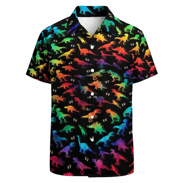 GADZILLE Mens Dinosaur Tie Dye Button Down Shirt Rainbow Size XXL by Deal US