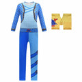 laughZuaia Girl Jumpsuit Princess Bodysuit with Glove Blue Size 5-6 by Deal US