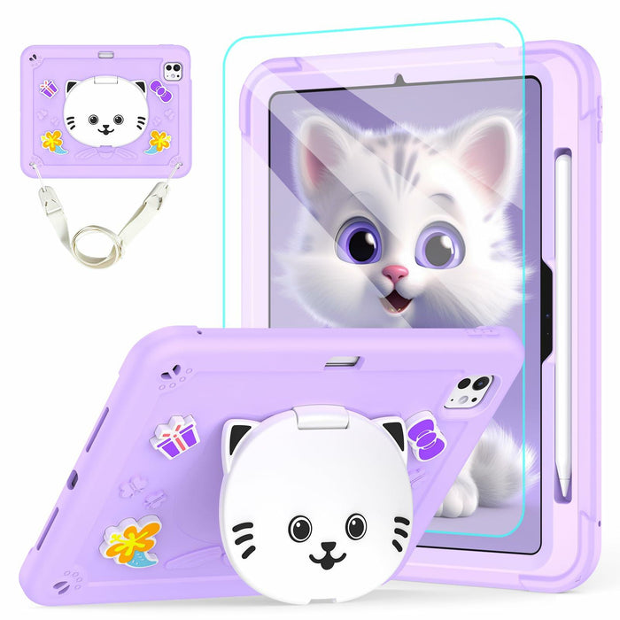TOMORRY iPad Pro 11 Inch Case 2024 M4 5th Gen Purple with Screen Protector by Deal US
