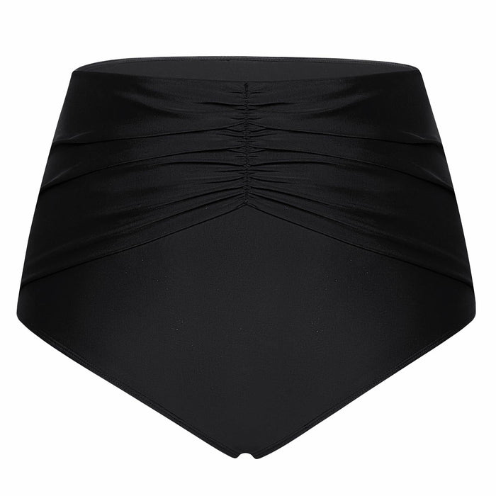 Hanna Nikole Women's High Waisted Tummy Control Bikini Bottom Black by Deal US