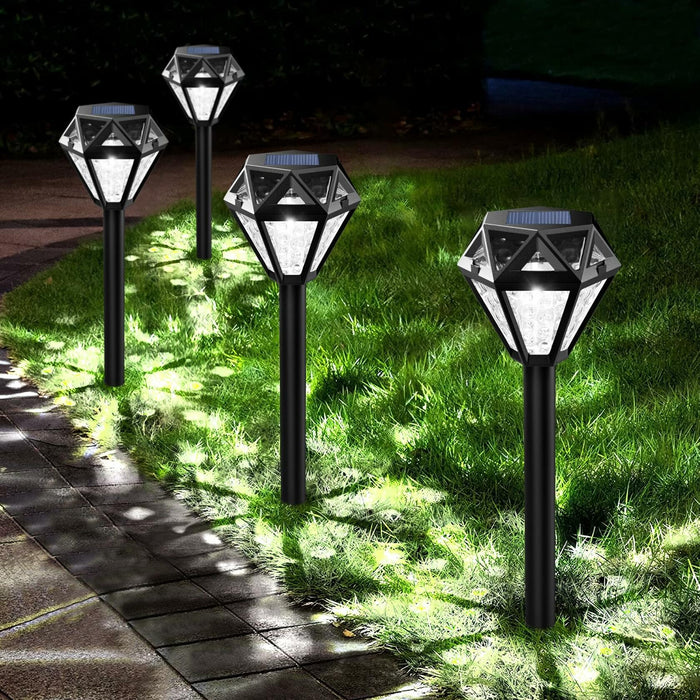 Ouddy Decor Solar Outdoor Waterproof LED Garden Lights Cool White 4 Pack by Deal US