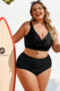 Hanna Nikole Women's High Waisted Tummy Control Bikini Bottom Black by Deal US