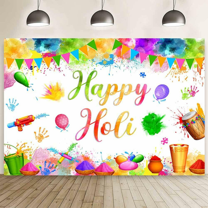 MEHOFOND Happy Holi Backdrop Festival Party Decorations 7x5ft by Deal US