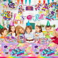 3 PCS Hippy Rainbow Disposable Plastic Tablecloth Rectangle Multicolor by Deal US