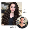 BHF 20in Wavy Clip In Synthetic Hair Extensions Full Head 6pcs Dark Brown by Deal US