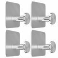 ACNISM Heavy Duty Waterproof Adhesive Hooks Stainless Steel 4 Pack Silver by Deal US