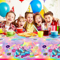 3 PCS Hippy Rainbow Disposable Plastic Tablecloth Rectangle Multicolor by Deal US