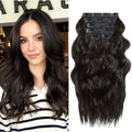 BHF 20in Wavy Clip In Synthetic Hair Extensions Full Head 6pcs Dark Brown by Deal US