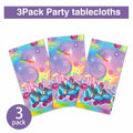 3 PCS Hippy Rainbow Disposable Plastic Tablecloth Rectangle Multicolor by Deal US