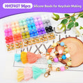 96PCS 15mm Silicone Beads Kit 19 Colors Round DIY Crafts Bracelet Necklace by Deal US