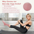 Pilates Socks with Grips Women Non Slip Cotton Yoga Ballet Crew 3 Pairs US 5-9 by Deal US